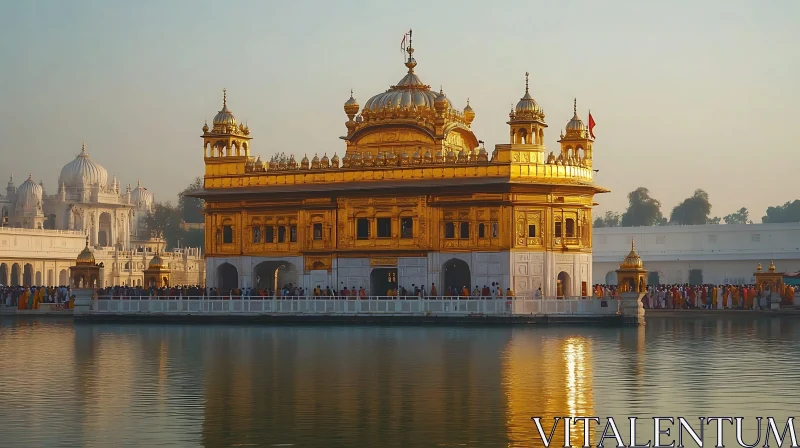 Shimmering Facade of Golden Temple AI Image