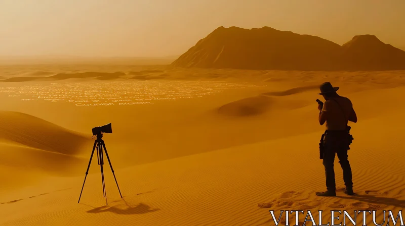 AI ART Photographer in Desert at Sunset