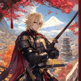 Blonde Anime Warrior with Sword