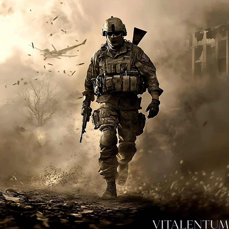 AI ART Military Soldier in Combat