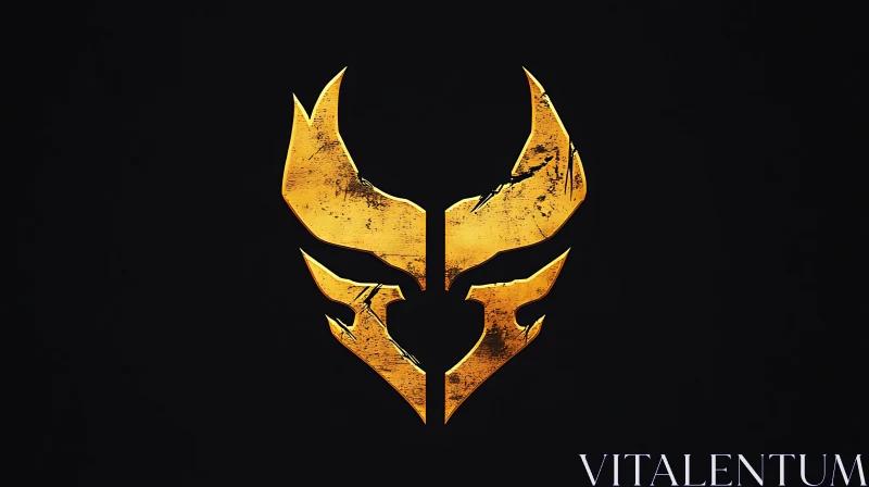 Abstract Golden Mask Symbol AI Image