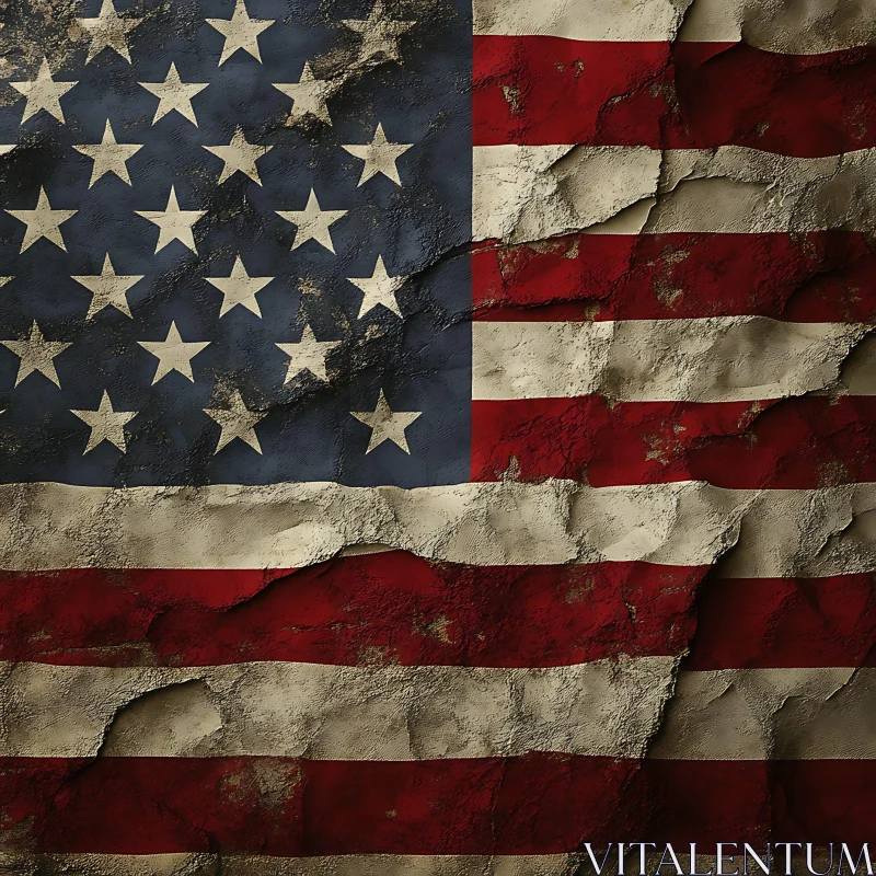 AI ART Distressed USA Flag Art