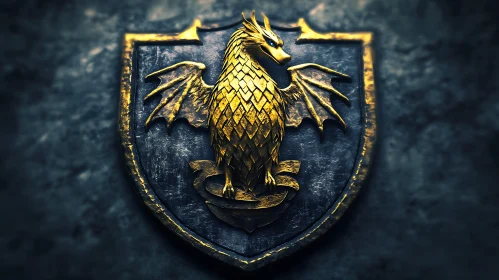 Dragon Shield Heraldic Symbol Art