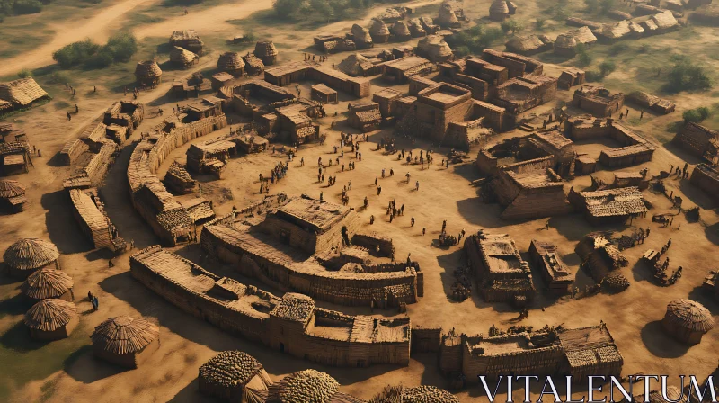 Historical Village Settlement AI Image