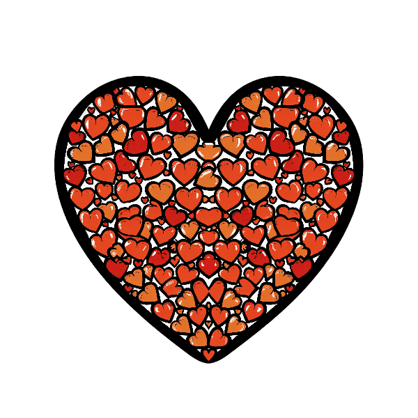 Multicolored Heart T-Shirt Graphic POD Design