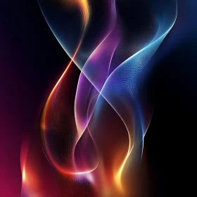 Vivid Abstract Art with Flowing Light Waves