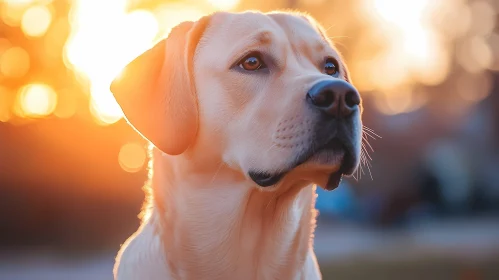 Sunset Dog Gaze