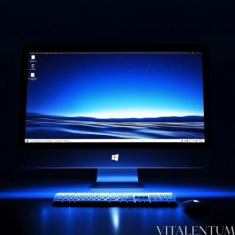 Sleek Desktop Computer and Accessories AI Image