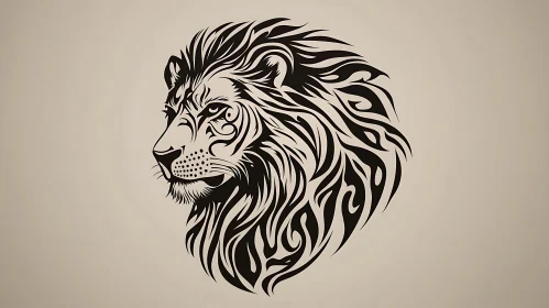 Monochrome Lion Profile