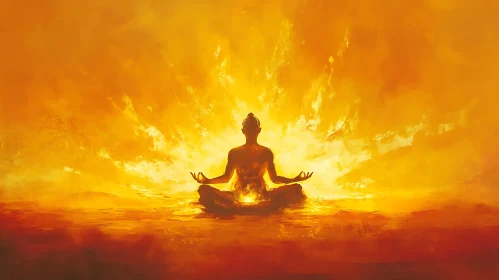 Fiery Meditation Silhouette