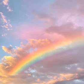 Rainbow in Pastel Colored Sky