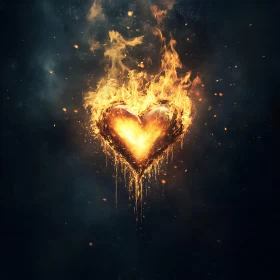Burning Heart with Flames