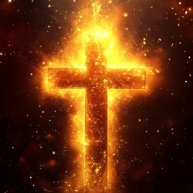 Blazing Cross in Dark Setting