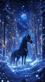 Celestial Equine in Winter Woods