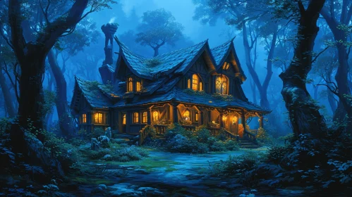 Mystical House in Dark Forest | Enchanting Wood Thatched Roof