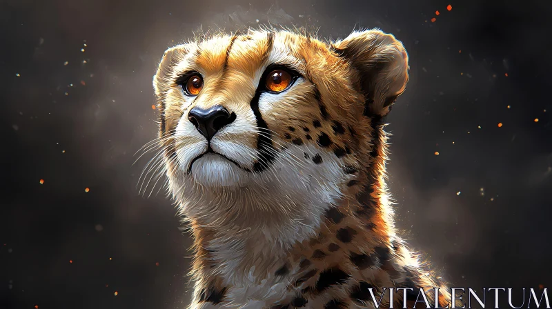 Cheetah Gazing Portrait AI Image