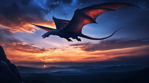 Dragon in the Twilight Sky