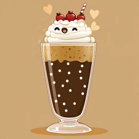 Whimsical Dessert Cartoon Illustration