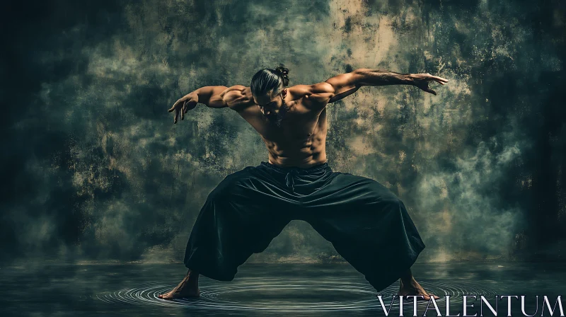 Artistic Man Fitness Pose Image AI Image