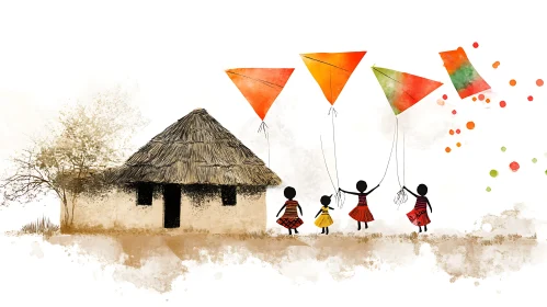 Whimsical Kite Day Illustration