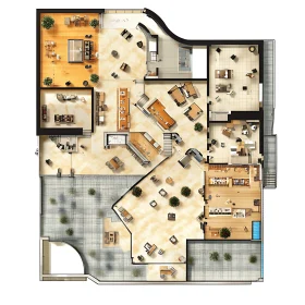 Overhead View of Interior Floor Plan