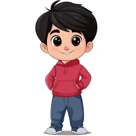 Smiling Cartoon Boy Illustration