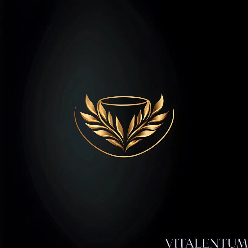 AI ART Luxurious Golden Laurel Design