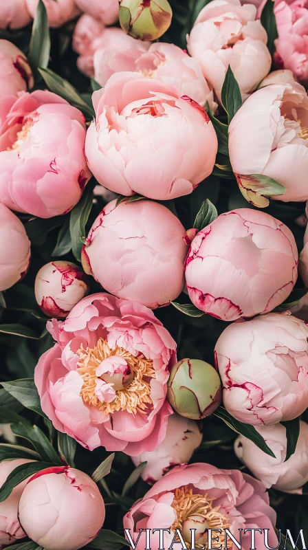 Elegant Pink Peony Blossoms AI Image