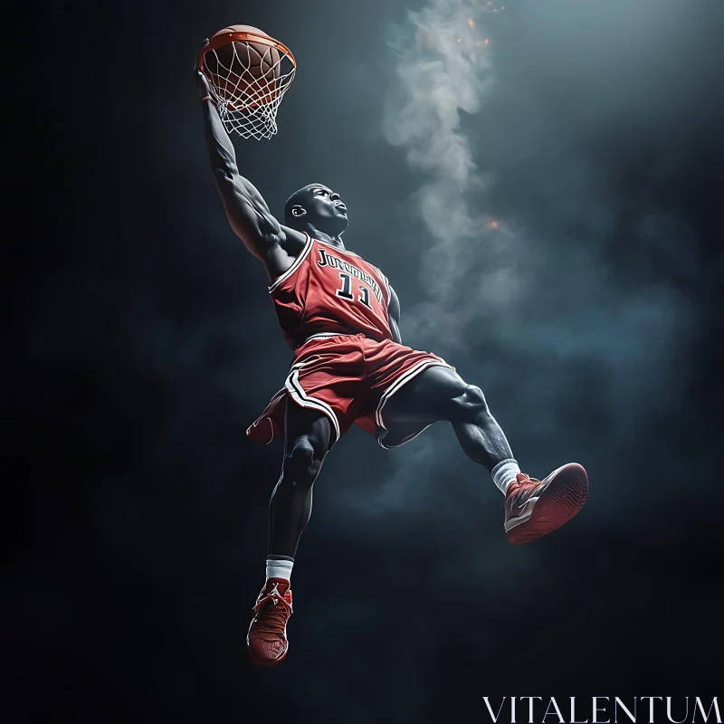 Athlete Slam Dunk AI Image