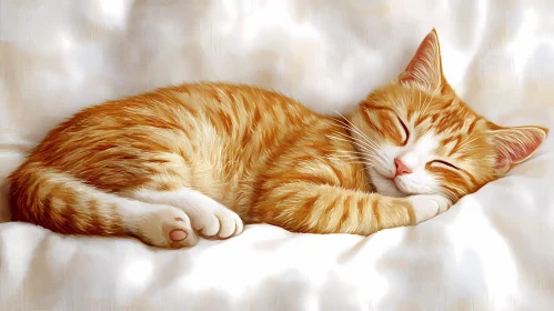 Peaceful Ginger Cat in Slumber