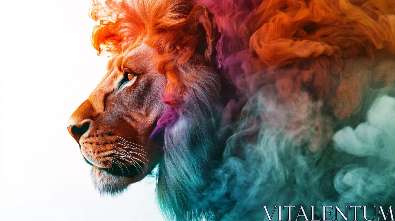 Smoky Lion Portrait AI Image