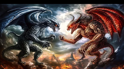 Dragons Confrontation: A Battle of Fire and Ice