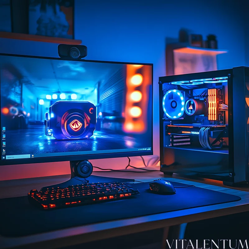 Ultimate Gaming Desktop with RGB Lights AI Image