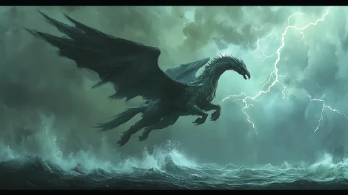 Winged Horse in a Storm