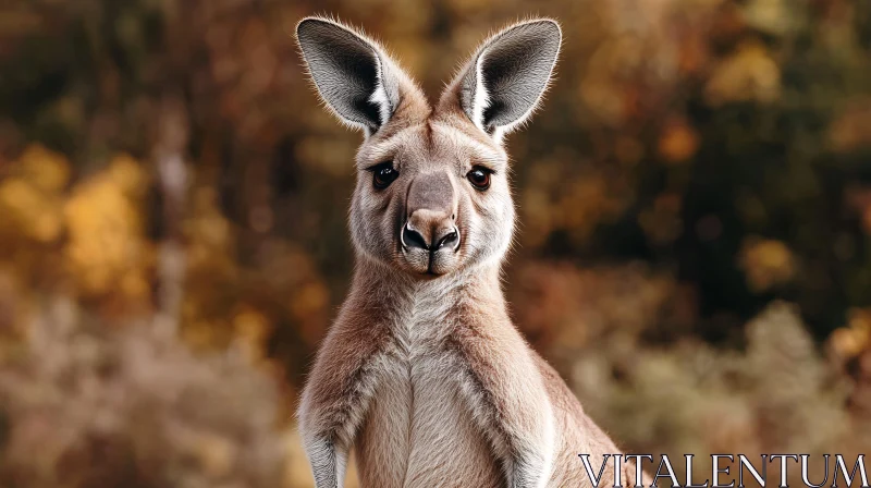 Kangaroo Amidst Autumn Hues AI Image