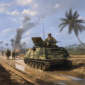 Soldiers in Tropical Combat Zone