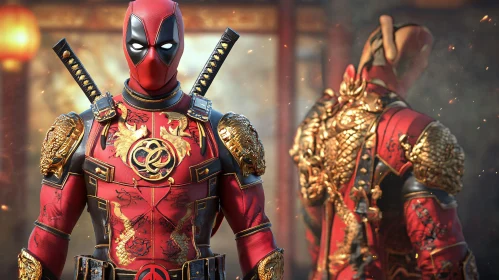 Marvel's Deadpool in Ornate Golden Armor