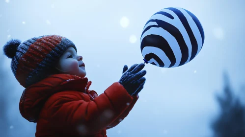 Child's Winter Wonder with Balloon