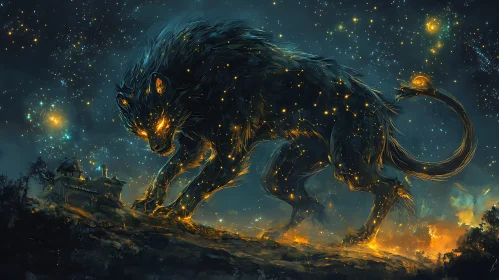 Star Wolf Illustration - Fantasy Art