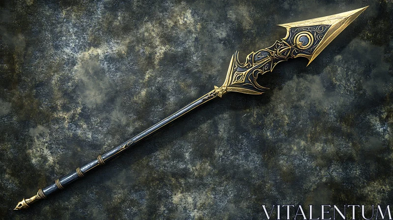 Detailed Antique Spear with Golden Accents AI Image