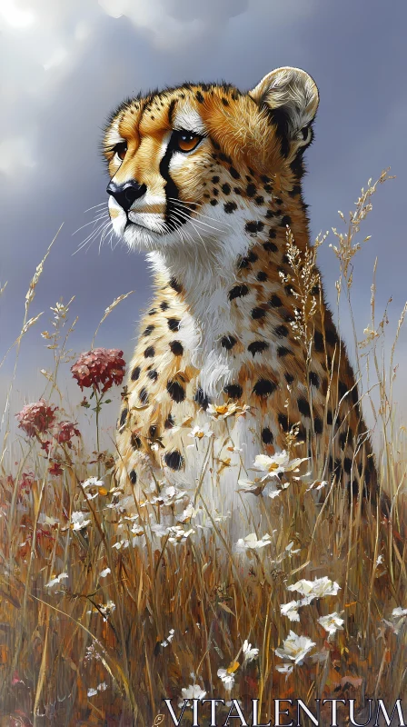 Cheetah Amidst Nature AI Image