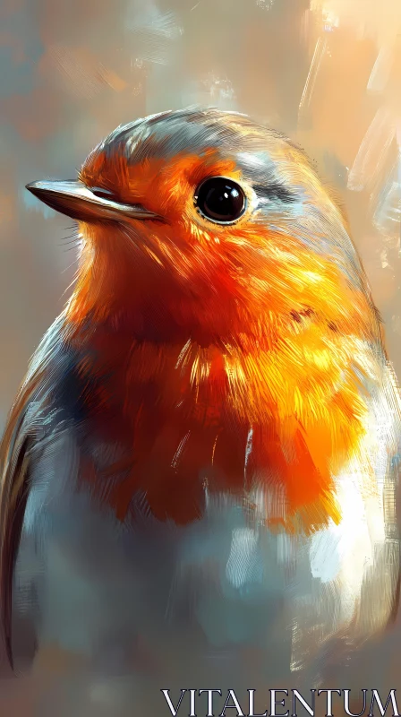 Robin Feather Art AI Image