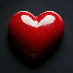 Glossy Heart on Dark Backdrop