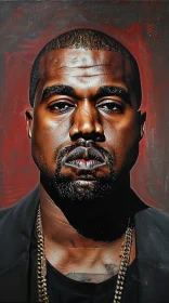 Artistic Representation of Kanye West's Portrait