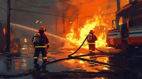 Nighttime Firefighting in the City