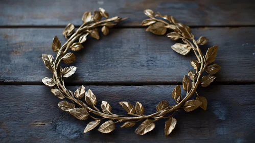 Metallic Leaf Wreath Still Life