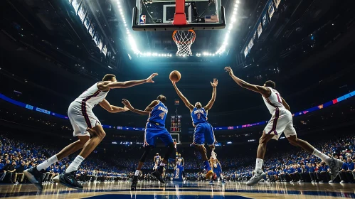 Intense Basketball Match