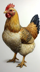 Illustration of a Colorful Chicken