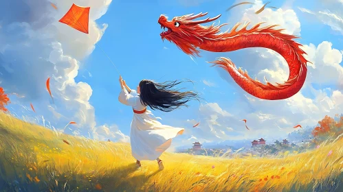 Whimsical Dragon Kite Adventure