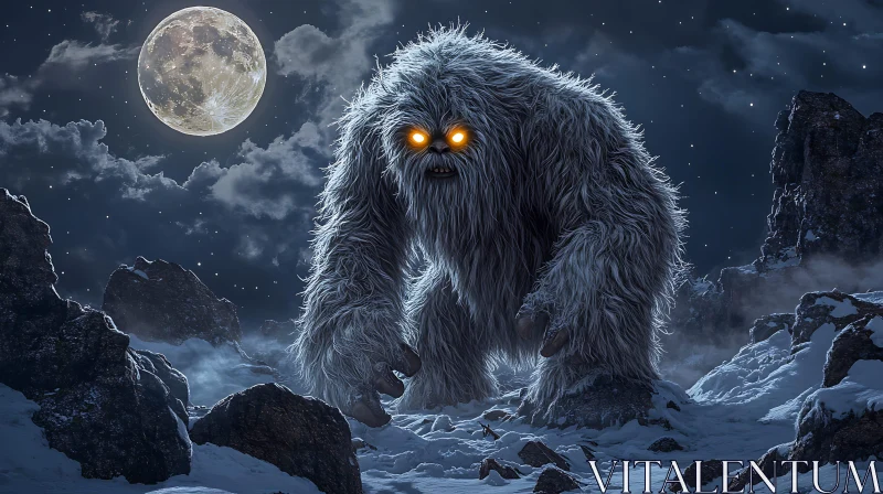 AI ART Abominable Snowman in Winter Landscape